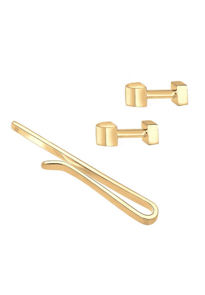 Kuzzoi Krawattennadel Set Krawattennadel Manschettenknöpfe Basic 925 Silber von Kuzzoi