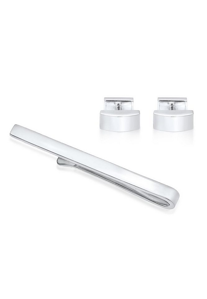 Kuzzoi Krawattennadel Set Krawattennadel Manschettenknöpfe Basic 925 Silber von Kuzzoi