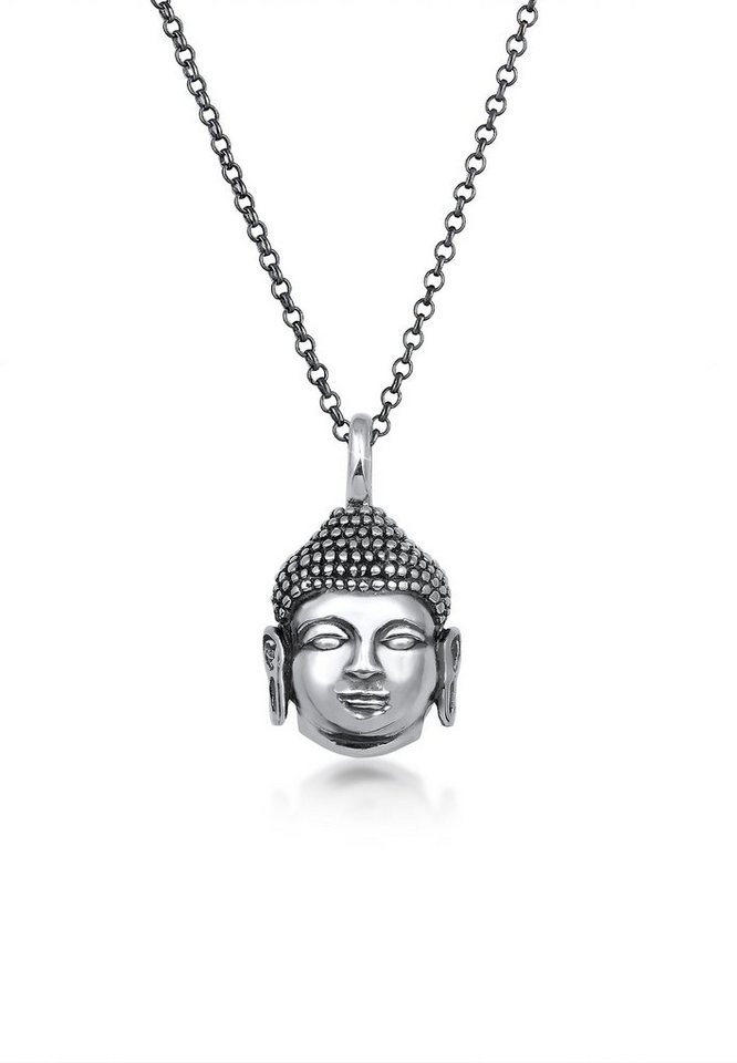 Kuzzoi Lange Kette Herren Anhänger Buddha Kopf Oxidiert 925 Silber von Kuzzoi