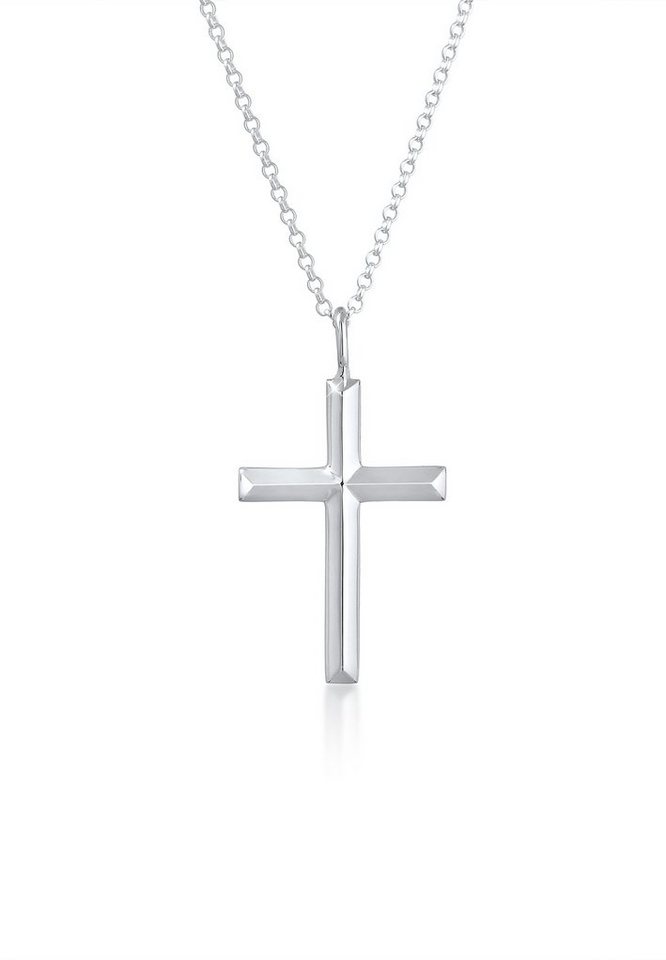 Kuzzoi Lange Kette Herren mit Kreuz Oxidiert Massiv 925 Silber, Kreuz Kuzzoi Lange Kette Herren mit Kreuz Oxidiert Massiv 925 Silber, Kreuz von Kuzzoi