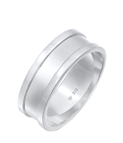 Kuzzoi Massiver Herrenring Breit, Bandring (8 mm) breit in 925 Sterling Silber, Silberring poliert im gradlinigen Design, Ring für Männer in der Ringgröße 64, 0604291422_64 von Kuzzoi