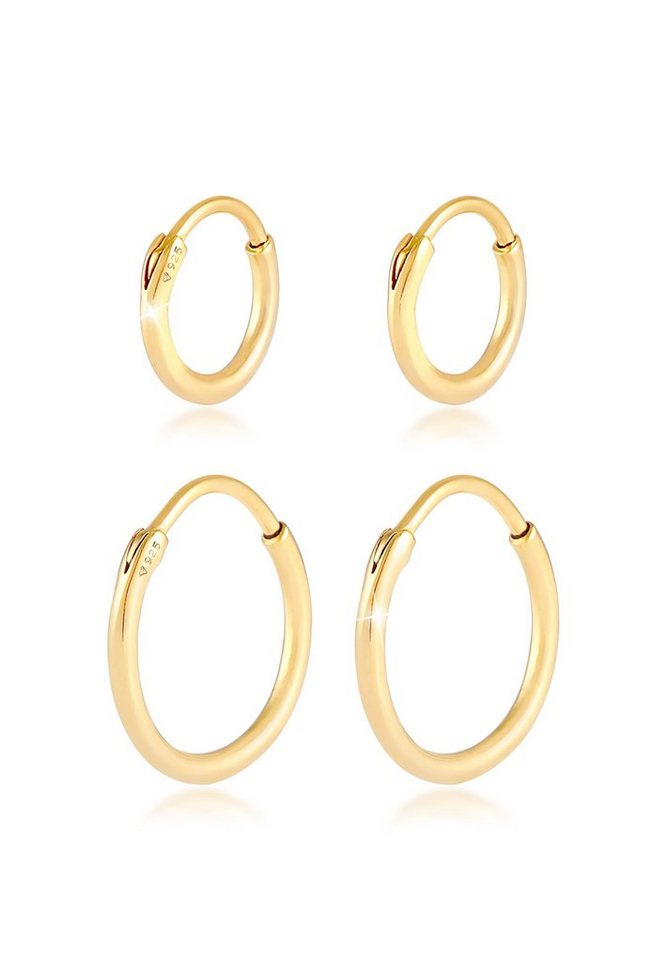 Kuzzoi Paar Creolen Herren Creolen Basic (4 tlg) 925 Silber von Kuzzoi