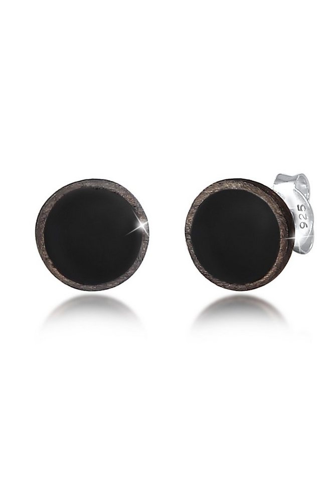 Kuzzoi Paar Ohrstecker Basic Kreis Geo Emaille 925 Silber, Geo von Kuzzoi