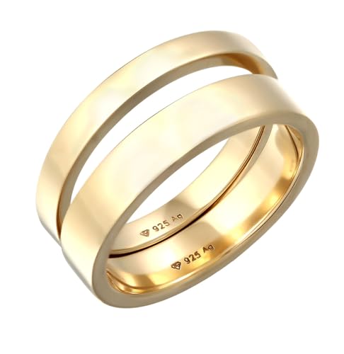 Kuzzoi Ring Set Herrenringe aus 925 Sterling Silber, 2 Stück Bandringe poliert Silberringe für den Mann in der Ringgröße 60 von Kuzzoi