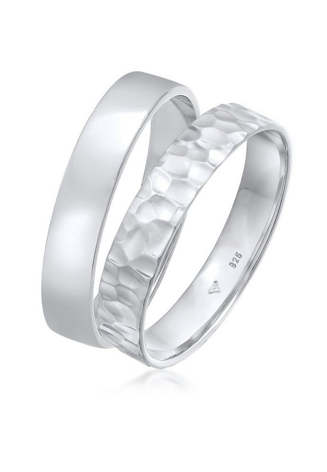Kuzzoi Ring-Set Kuzzoi Ring Set Basic Gehämmert 925 Silber von Kuzzoi