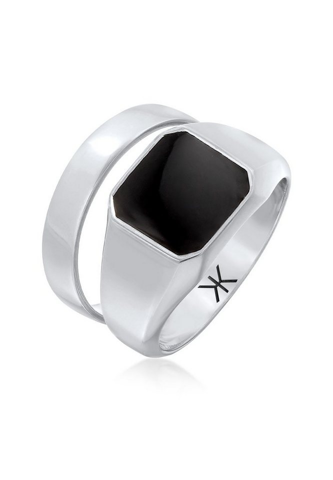 Kuzzoi Ring-Set Kuzzoi Siegelring Bandring Set 925 Silber von Kuzzoi
