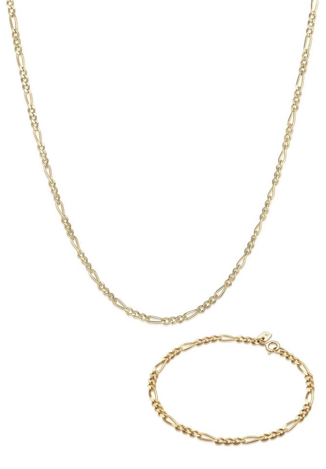 Kuzzoi Schmuckset Herren Kette Armband Figaro 925 Sterling Silber von Kuzzoi