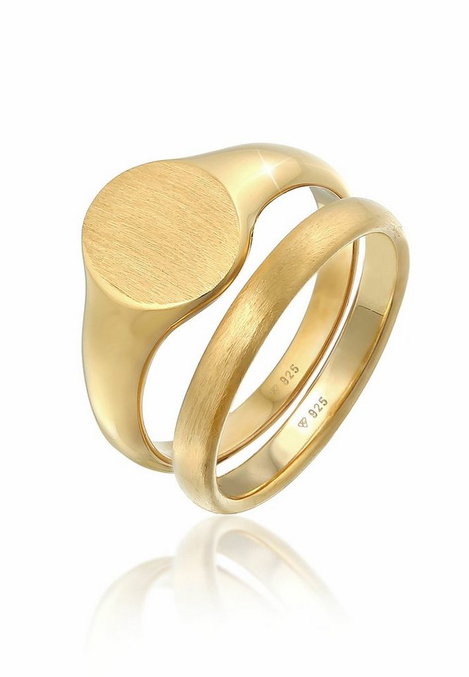 Kuzzoi Siegelring Herren Siegelring Basic Bandring 2er Set 925 Silber Kuzzoi Siegelring Herren Siegelring Basic Bandring 2er Set 925 Silber von Kuzzoi