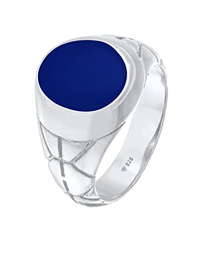 Kuzzoi Siegelring Herrenring oval Emaille blau, massiv 13 mm breit in 925 Sterling Silber, Silberring verziert schwarz oxidiert, Ring für Männer, Ringgröße 62, 0609671521_62 Kuzzoi Siegelring Herrenring oval Emaille blau, massiv 13 mm breit in 925 Sterling Silber, Silberring verziert schwarz oxidiert, Ring für Männer, Ringgröße 62, 0609671521_62 von Kuzzoi