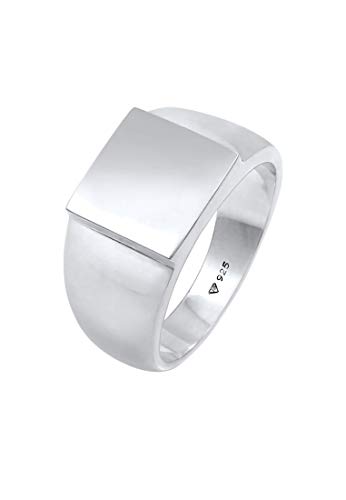 Kuzzoi Siegelring Herrenring poliert, Bandring massiv (11 mm) in 925 Sterling Silber, Robuster Biker Schmuck mit rechteckiger Oberfläche, Ring für Männer in der Ringgröße 54, 0607322120_54 von Kuzzoi