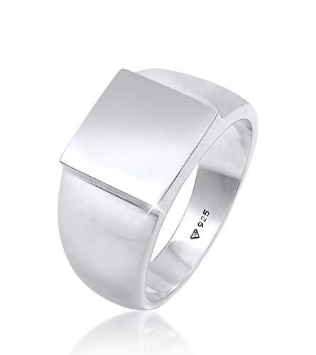 Kuzzoi Siegelring Herrenring poliert, Bandring massiv (11 mm) in 925 Sterling Silber, Robuster Biker Schmuck mit rechteckiger Oberfläche, Ring für Männer in der Ringgröße 66, 0607322120_66 von Kuzzoi