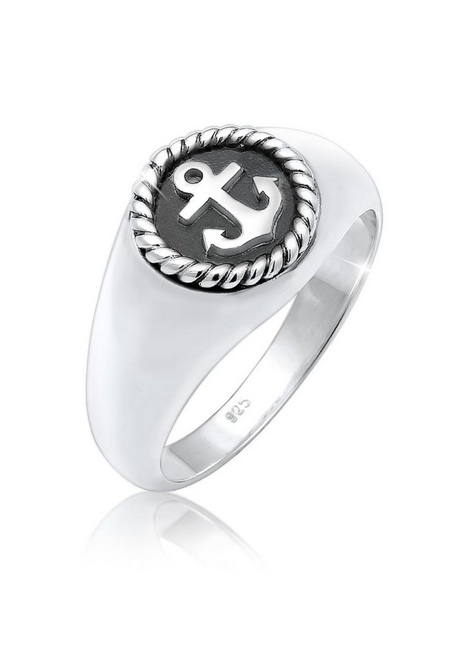 Kuzzoi Siegelring Siegelring Anker 925 Sterling Silber von Kuzzoi