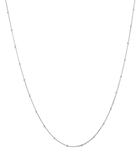 Kuzzoi Silber Halskette, Basic Kugelkette für Männer, Handgefertigte Herrenkette (1 mm) aus 925er Sterling Silber, Silberkette für Anhänger, Länge 50 cm von Kuzzoi