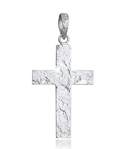 Kuzzoi Silber Kreuz Anhänger für Ketten massivem 925er Sterling Silber für Halsketten Markanter Kreuzanhänger handgefertigt 54 mm hoch von Kuzzoi