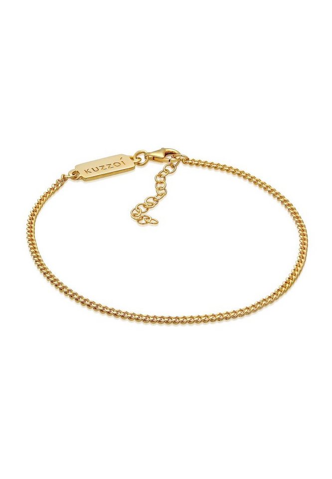 Kuzzoi Silberarmband Herren Basic Panzerkette Fein 925 Silber von Kuzzoi