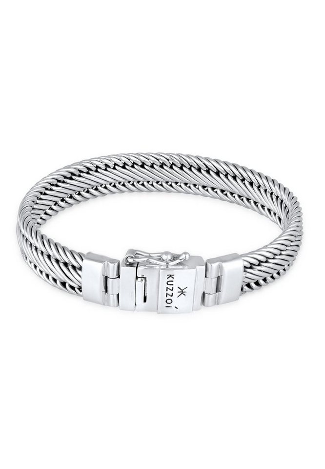 Kuzzoi Silberarmband Herren Gliederarmband Geflochten 925 Silber von Kuzzoi