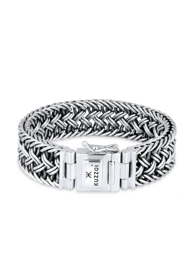 Kuzzoi Silberarmband Herren Maskulin 925 Sterling Silber Oberfläche oxidiert, Twisted von Kuzzoi