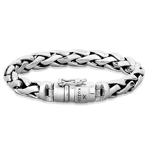 Kuzzoi Silberarmband Herrenarmband aus massivem 925er Sterling Silber, Breite 10 mm, 335105 (19) von Kuzzoi