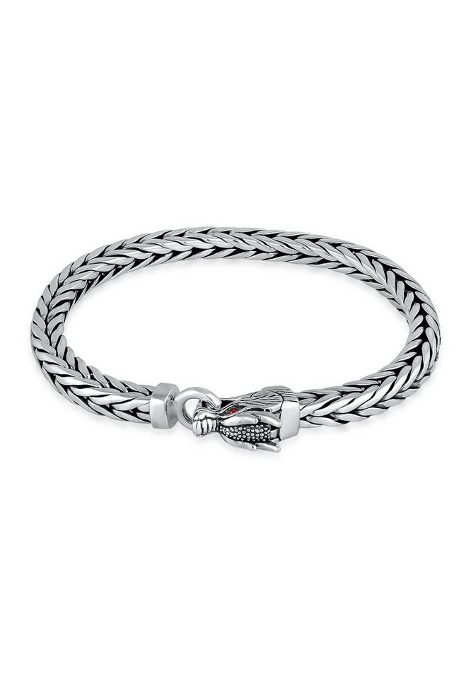 Kuzzoi Silberarmband Herrn Drache Zirkonia Ringverschluss 925er Silber, Drache von Kuzzoi