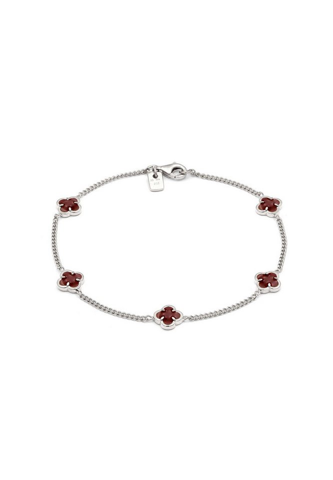 Kuzzoi Silberarmband Kleeblatt Emaille 925 Sterling Silber vergoldet von Kuzzoi