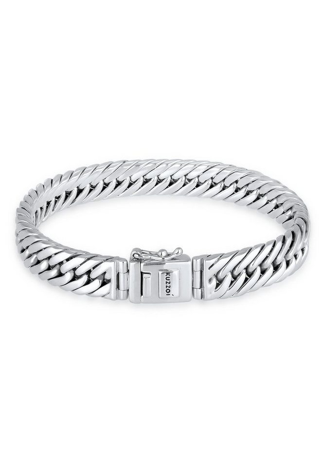 Kuzzoi Silberarmband Panzerarmband Kastenverschluss Unisex 925 Silber von Kuzzoi