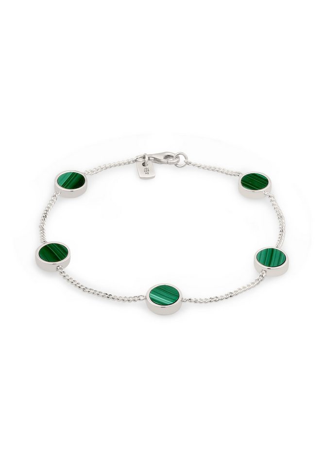 Kuzzoi Silberarmband Plättchen Malachit Grün 925 Sterling Silber von Kuzzoi