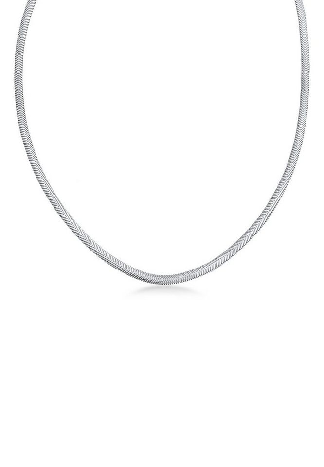 Kuzzoi Silberkette Flache Schlangenkette Fischgräte 925 Silber von Kuzzoi