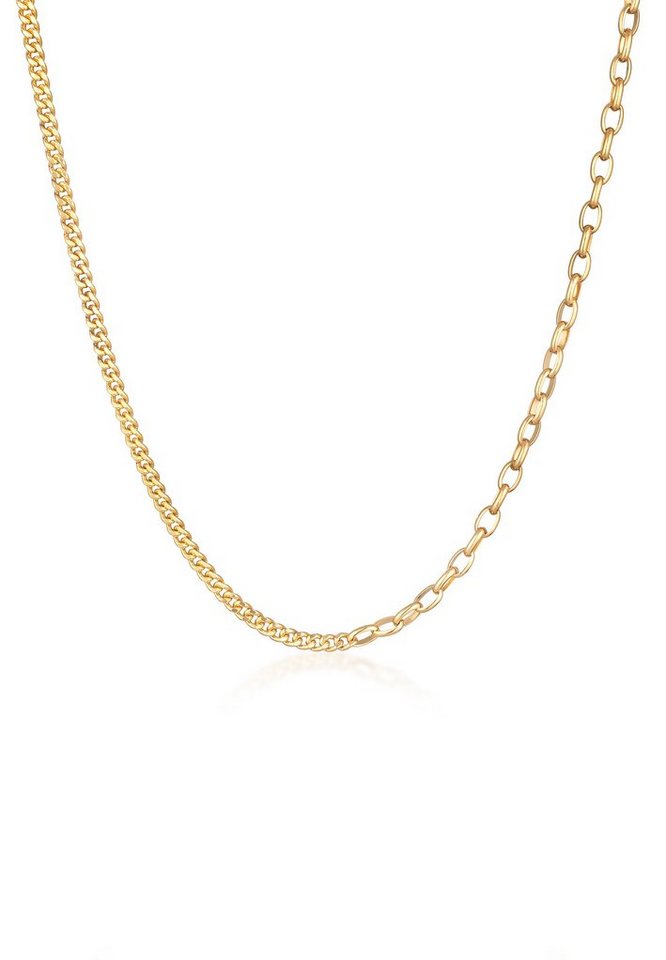 Kuzzoi Silberkette Herren Panzerkette Basic 925 Silber vergoldet von Kuzzoi