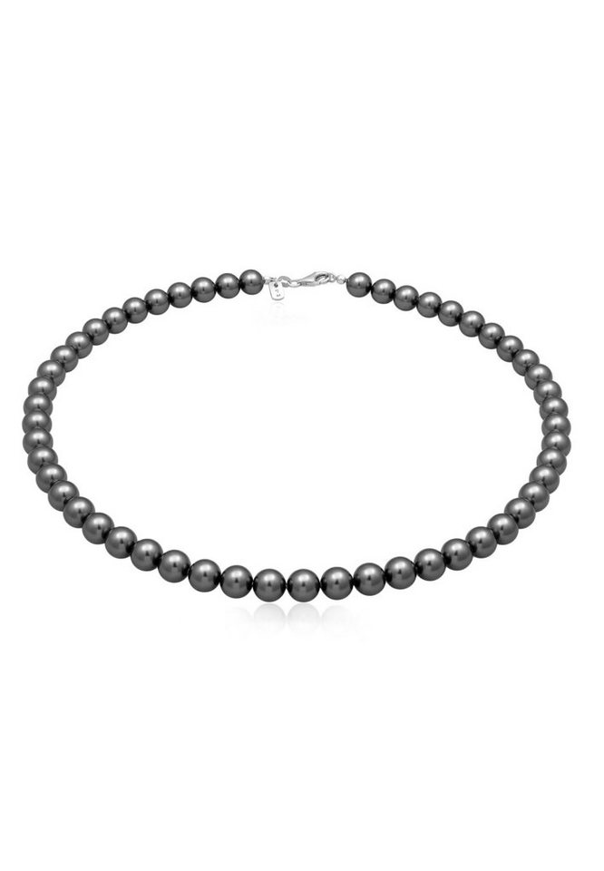 Kuzzoi Silberkette Herren Perlenkette synthetische Perlen 925 Silber von Kuzzoi
