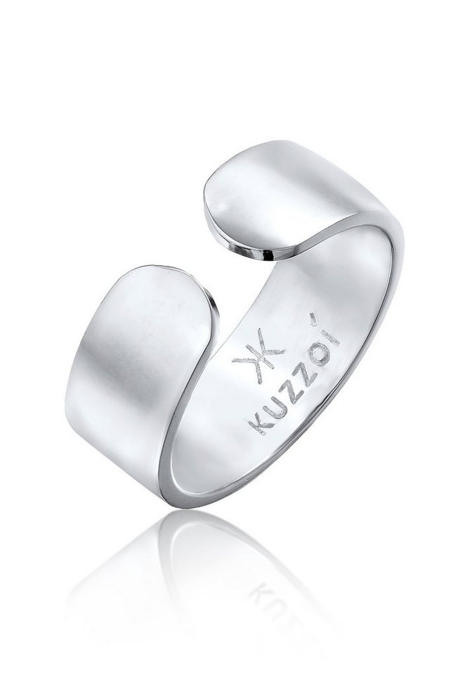 Kuzzoi Silberring Bandring Klares Design Offen 925 Silber von Kuzzoi