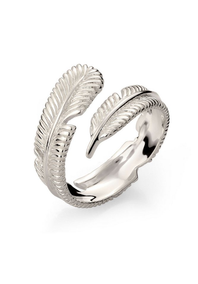 Kuzzoi Silberring Feder Boho Look 925 Sterling Silber von Kuzzoi