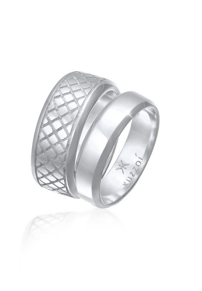 Kuzzoi Silberring Herren Bandring Basic 2er Set 925 Silber, Ring Set Kuzzoi Silberring Herren Bandring Basic 2er Set 925 Silber, Ring Set von Kuzzoi