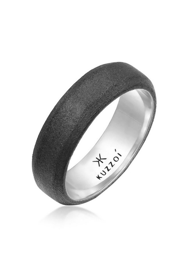 Kuzzoi Silberring Herren Bandring Basic 925 Silber von Kuzzoi