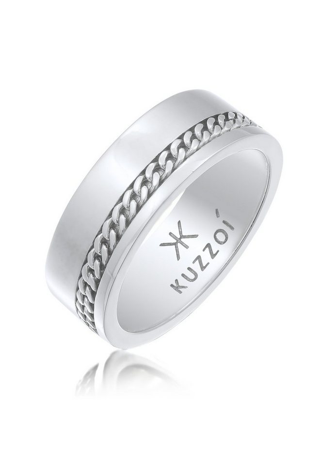 Kuzzoi Silberring Herren Bandring Chunky Chain 925 Silber von Kuzzoi