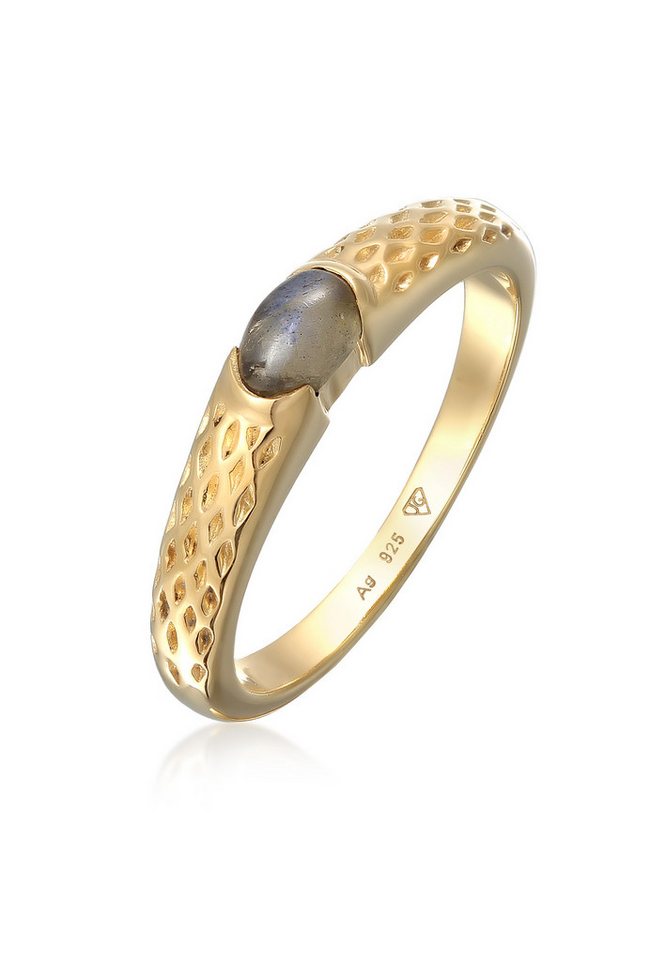 Kuzzoi Silberring Herren Bandring Labradorite Vintage 925 Silber von Kuzzoi