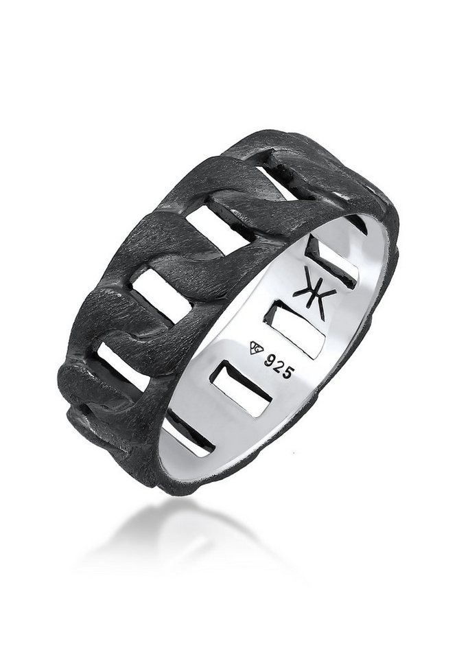 Kuzzoi Silberring Herren Chunky Chain Look Panzerglieder 925 Silber von Kuzzoi