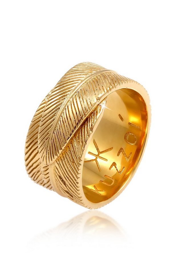 Kuzzoi Silberring Herren Feder Vintage Trend Massiv 925 Silber, Feder Kuzzoi Silberring Herren Feder Vintage Trend Massiv 925 Silber, Feder von Kuzzoi