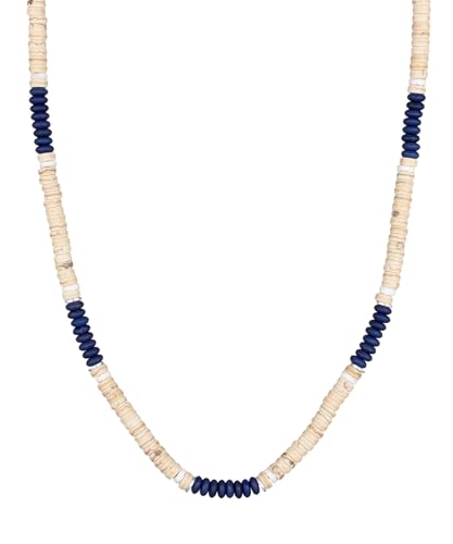 Kuzzoi Surfer Halskette Herren 925 Silber aus Muschel Howlith Beads Perlen Herrenkette für den Mann Kettenlänge 55 cm, 0111691723 von Kuzzoi