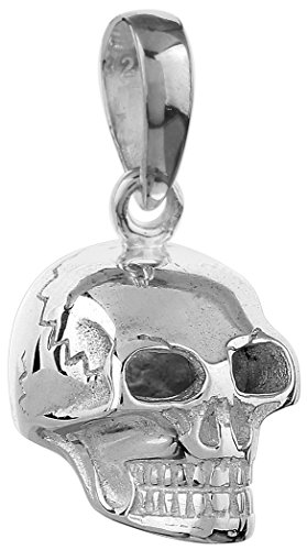 Silberner Totenkopf Schädel Anhänger für Ketten von Kuzzoi aus massivem 925er Sterling Silber für Halsketten, sehr hochwertig und exklusiv 361367-000 von Kuzzoi