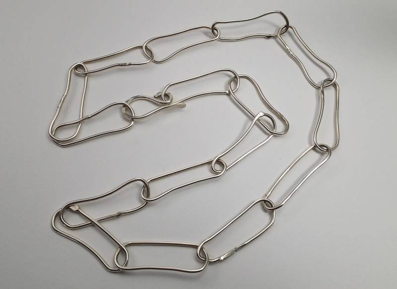 Glänzend Gliederkette in Sterlingsilber, Drahtelemente, Büroklammer von KvBjewellery