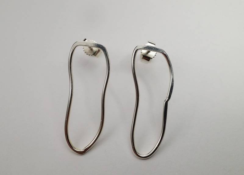 Ohrstecker Aus Silber, Büroklammerform, Handgemacht Sterlingsilber von KvBjewellery