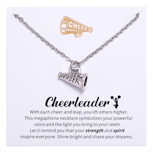 Kvekstio Cheerleading Halskette Geschenk mit inspirierendem Megaphon-Anhänger für Cheerleader, Cheer Squad Zubehör für Teamgeist, Wettbewerb, Abschlussfeier, Cheer Coach Wertschätzung von Kvekstio