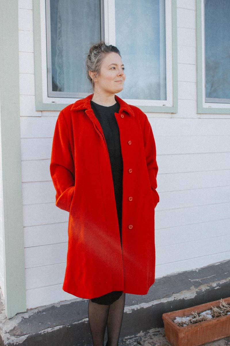 Vintage Harvé Bernard Roter Wollmantel - Bitte Lesen Sie Vor Dem Kauf Die Artikelbeschreibung Für Details, Maße Und Rückgabebedingungen von Kvennfolk