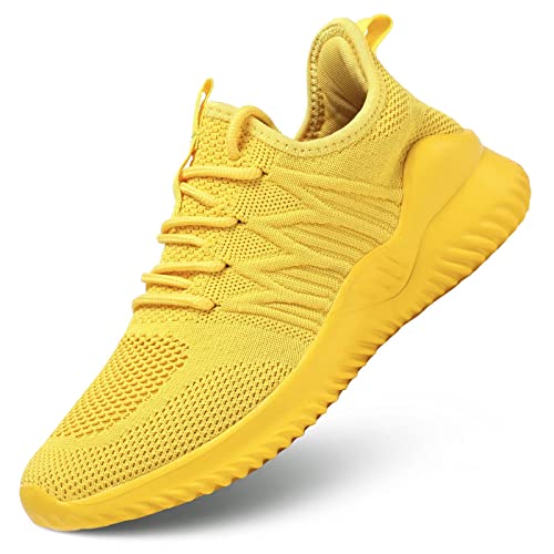Kvovzo Damen Leichte Sneakers Tennis Laufen Slip-on Damen Schuhe Casual Walking Arbeit Cross Training Schuhe Mode Gym Trainer, gelb, 38 EU von Kvovzo