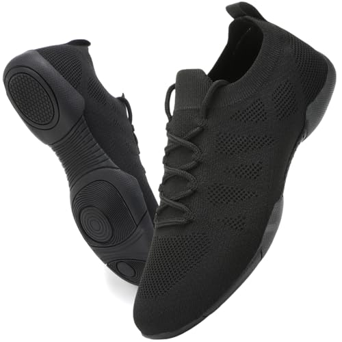 Kvwqoty Cheerleader Mädchen Schuhe Tanzsneaker Damen Cheerleading-Turnschuhe Cheer Tanz Tennis Sneaker Mesh Flexibel Gymnastik Outdoor Fitness Schuhe Damen Schwarz 41 Herren von Kvwqoty