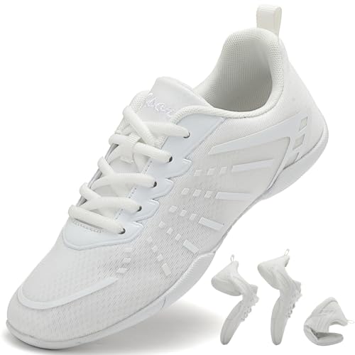 Kvwqoty Cheerleader Schuhe Kinder Cheerleading Gymnastik Training Sneaker Mädchen Damen Flexibel Cheer-Schuhe Tanzschuhe Leicht Jazz Yoga Walkingschuhe Jugend Kinder Weiße 32 von Kvwqoty