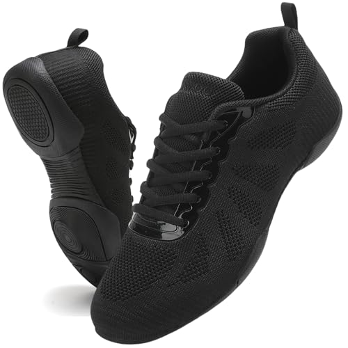 Kvwqoty Cheerleader Schuhe für Wettbewerb Cheerleading Schuhe Kinder Tanz Sneaker Cheer Turnschuhe für Mädchen Jugend Tanzschuhe rutschfeste Gymnastik Jazz Yoga Trainingschuhe Damen Schwarz 38 von Kvwqoty