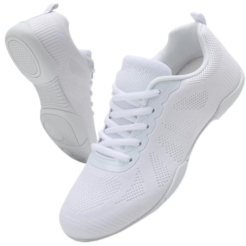 Kvwqoty Cheerleader Schuhe für Wettbewerb Cheerleading Schuhe Kinder Tanz Sneaker Cheer Turnschuhe für Mädchen Jugend Tanzschuhe rutschfeste Gymnastik Jazz Yoga Trainingschuhe Kinder Weiß 32 von Kvwqoty