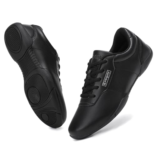 Kvwqoty Cheerleading Schuhe Mädchen Cheerleader Tanzsneaker Cheer Schuhe Damen Turnschuhe Tanz Tennis Sneaker Flexibel Gymnastik Outdoor Fitness Yoga Kinder Schwarz 33 von Kvwqoty