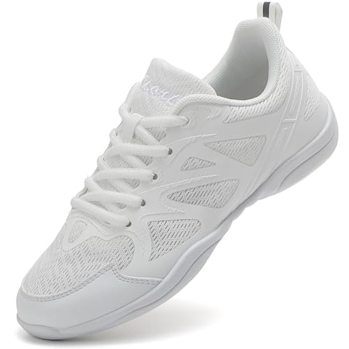 Kvwqoty Cheerleading Schuhe Cheer Tanzschuhe Damen Cheerleader Fitness Gymnastik Training Sneaker rutschfest Mädchen Tumbling Grundschulkind Kinder Weiße 32 von Kvwqoty